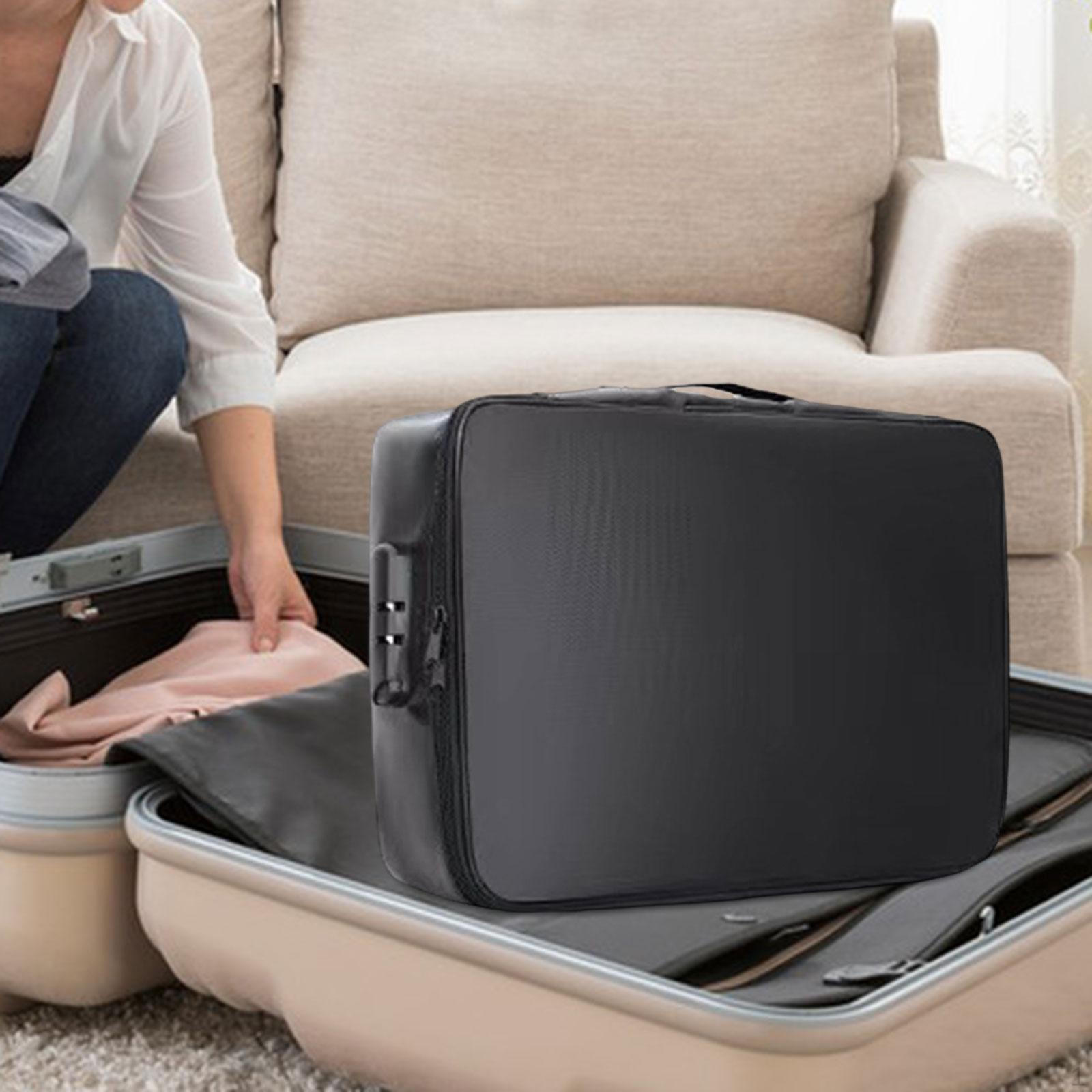 

Огнестойкая сумка для документов, 3-слойный чехол для нескольких карточек, вода и сумки Black with lock