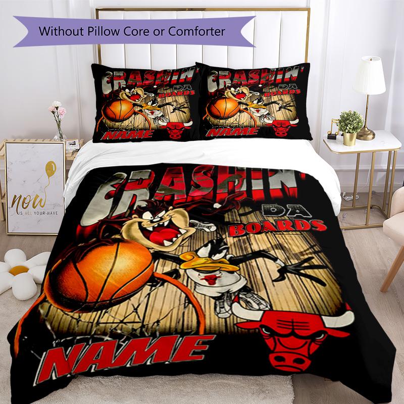 Warner Bros. Works (3) Customize Your Name Bedding Set Breathable Duvet Cover with Pillowcases Home Decoration Birthday Gift