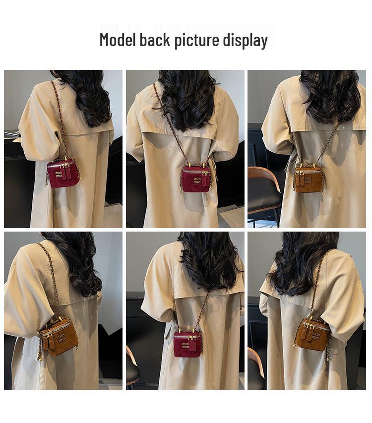 Winter 2024 Retro Frosted Mini Box Bag - Trendy Crossbody Coin Purse