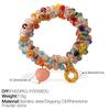 New Sweet Dopamine Color Crystal DIY Peach & Pineapple Pendant Hair Tie, Hair Accessories for Women