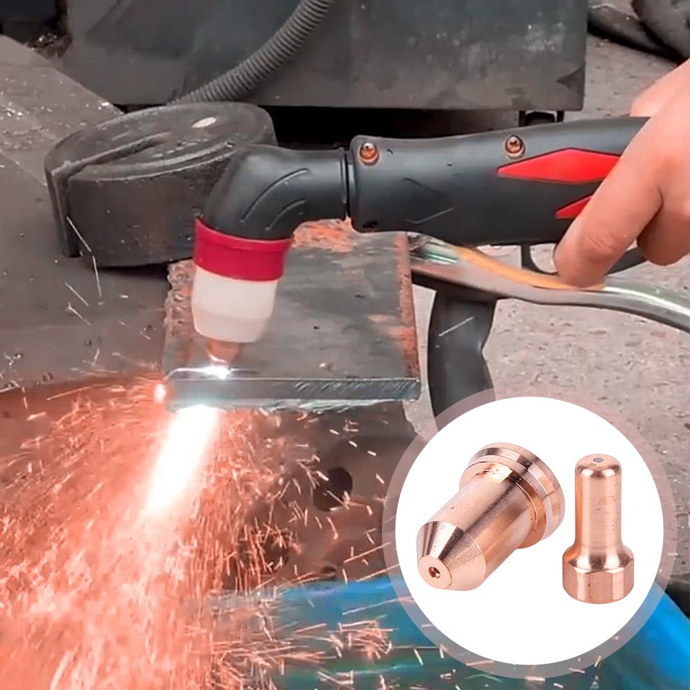 5 Sets Plasma Cutting Torch Consumables Caliber 1.0/1.3mm Electrode 52558 for PT80 PTM80 Plasma Cutting Torch