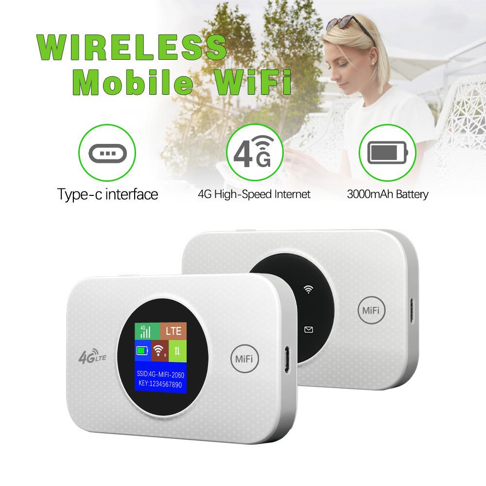 4G Portable LTE MIFI Router with Battery - Card Slot & Shared WiFi