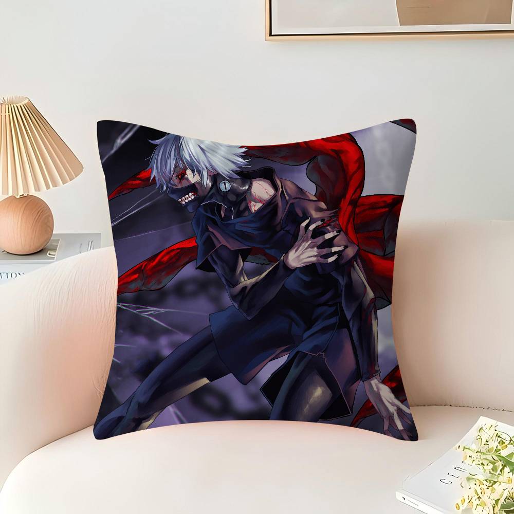 T-Tokyo G-Ghoul Anime Decorative Room Aesthetics Pillow Case Home Decor Bedroom Sofa Bed Couch Pillow Cover 45x45