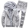 Men's Winter Long Sleeved Zipper Hoodie Thickening Leisure Suit Tops Pants Sets