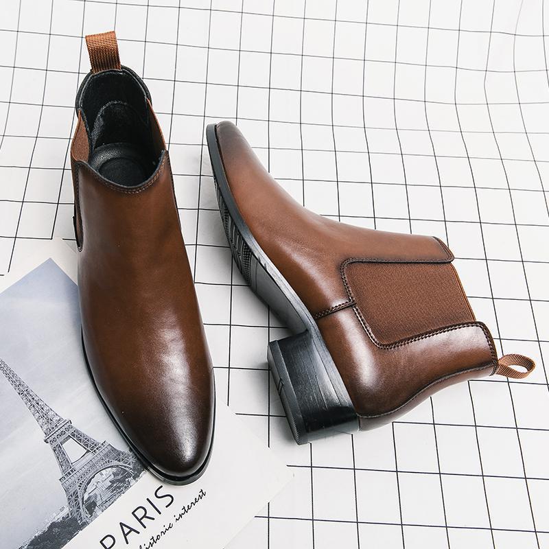 Men's Shoes New Business Martin Boots Men's High-top Leather Boots Foreign Trade Large Size Casual Shoes Men's Chelsea Boots