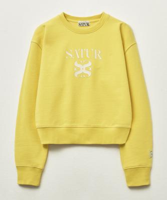 Seteo (W) Apero Volume Sleeve Crop Sweatshirt Yellow