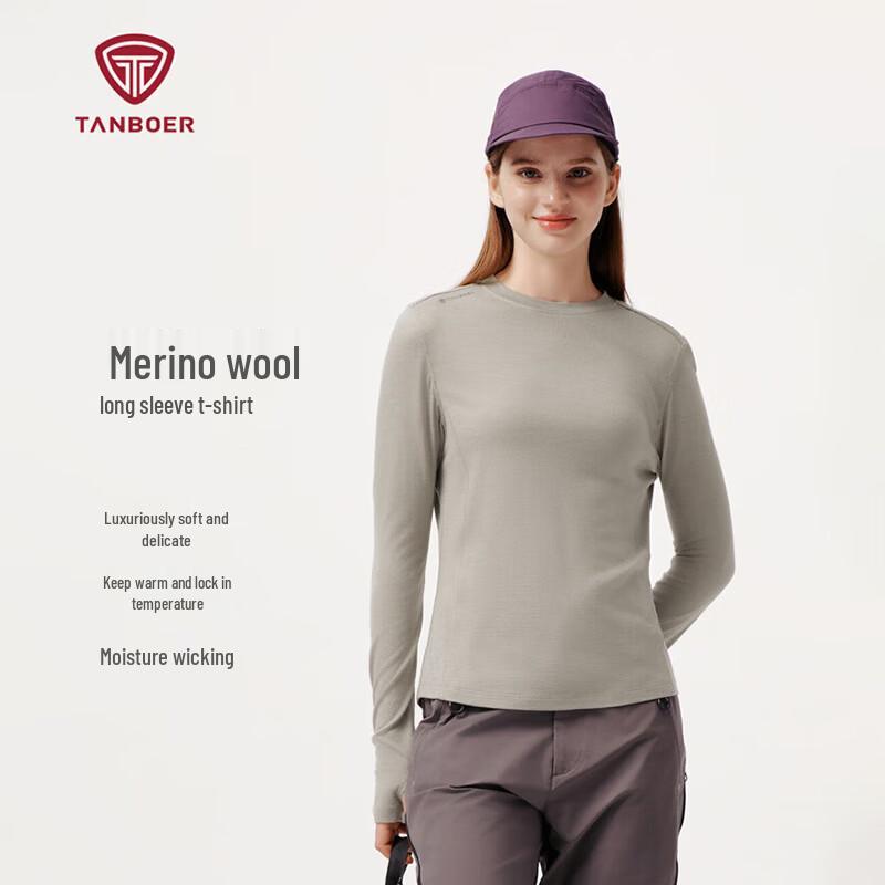 

Tanboer Women s Merino Wool Long Sleeve Base Layer T-Shirt XS