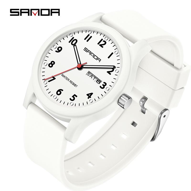 Sanda Nurse Watch: Lightweight, Double Calendar, Luminous Quartz, Waterproof, Student  Sports-Friendly.