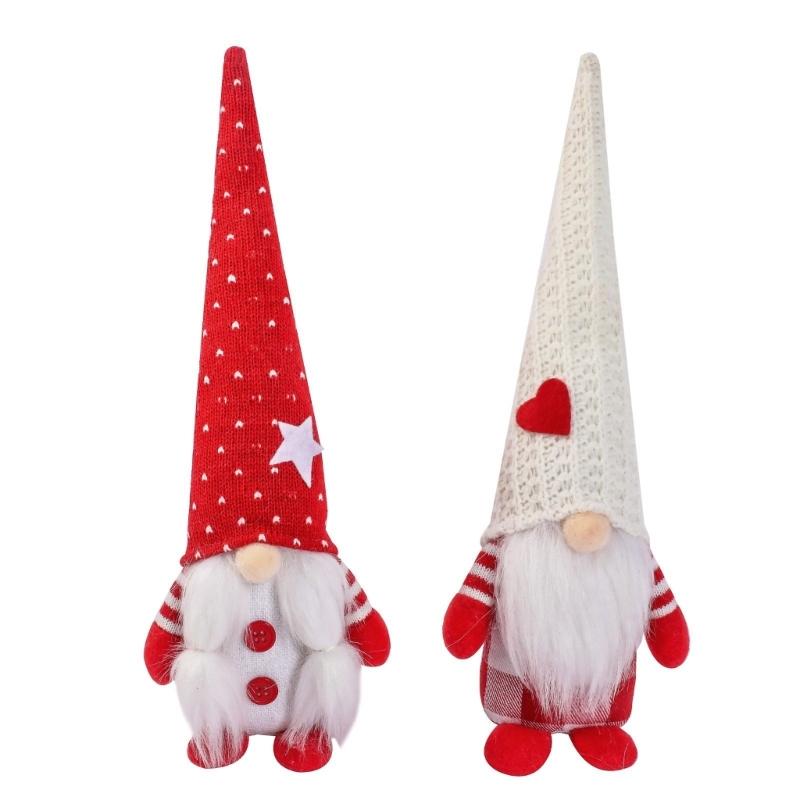 Valentine's Day Gnome Statues Knitted Decorations Mini Figurines Decorative Faceless Doll Statues 1PC