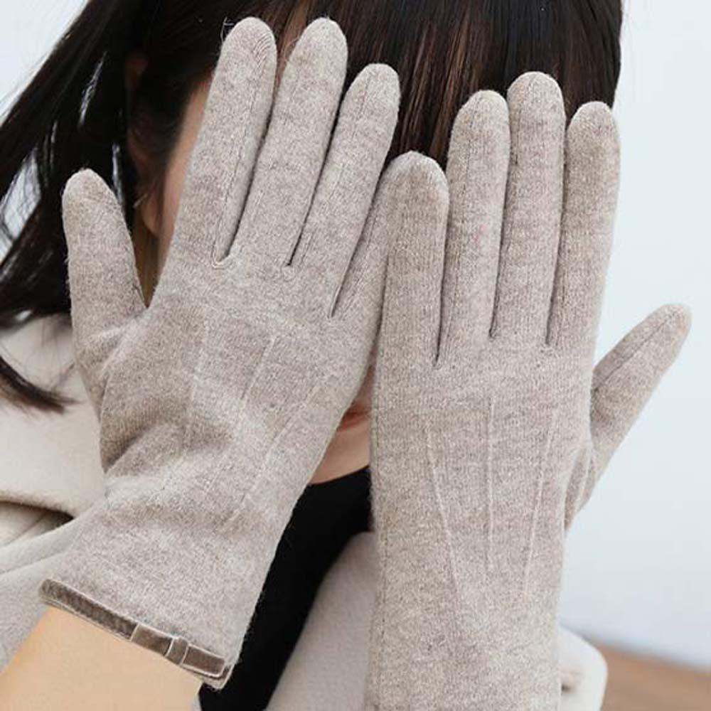 Soft Bow Anti-cold Mittens  Elasticity Finger Mittens Soft Thickened Gloves  Daily