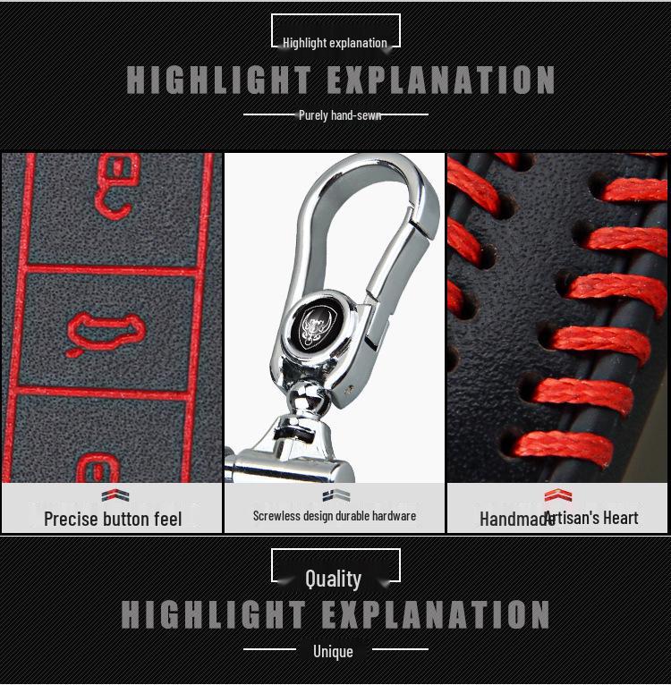 Volkswagen Leather Hand-stitched Key Case Remote Cover Key Protector