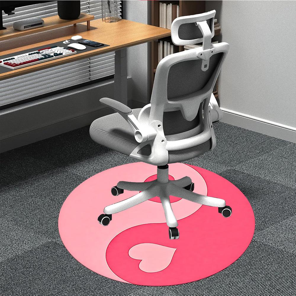 1 Stück Liebe Harmonie Büro Runder Teppich, Matte Geeignet Für Büro, Unter Bürostühlen Schlafzimmer Wohnzimmer Heimdekoration, Zimmer Deko