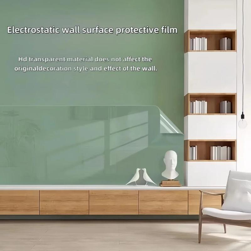 Kitchen Transparent Static and Self-Adhesive Protective Film Oil-Proof Wall Sticker Heat-Resistant Wall Cabinet Home Decor