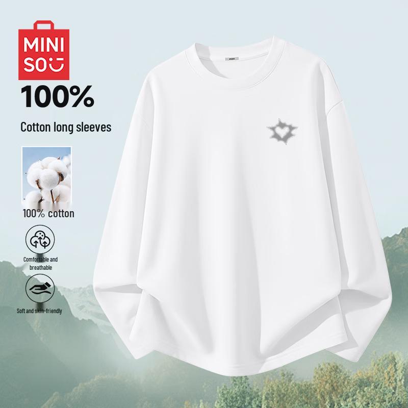 MINISO Men s Pure Cotton Long-Sleeve T-Shirt M