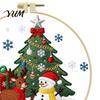 Christmas Gift Ideas Embroidery Kit, DIY Holiday Ornament Craft Xmas Tree Box Pattern, Supplies Festive Needlework Sewing Kit for Adults Teens,