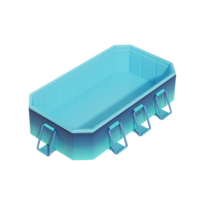 Inflatable Children's Swimming Pool with Slide - No Inflation Needed, Thickened Foldable Design for Home and Outdoor Use