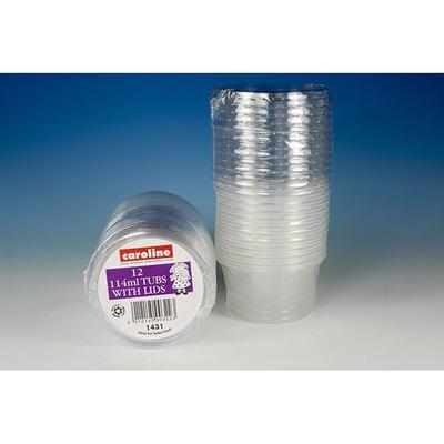 Round Plastic Tub with Lid 114ml / 4oz 12pk 1431