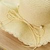 French Style Pearls Strap Straw Hat Wide Brim Women's Sun Hat Ins Folding Straw Hats  Girls