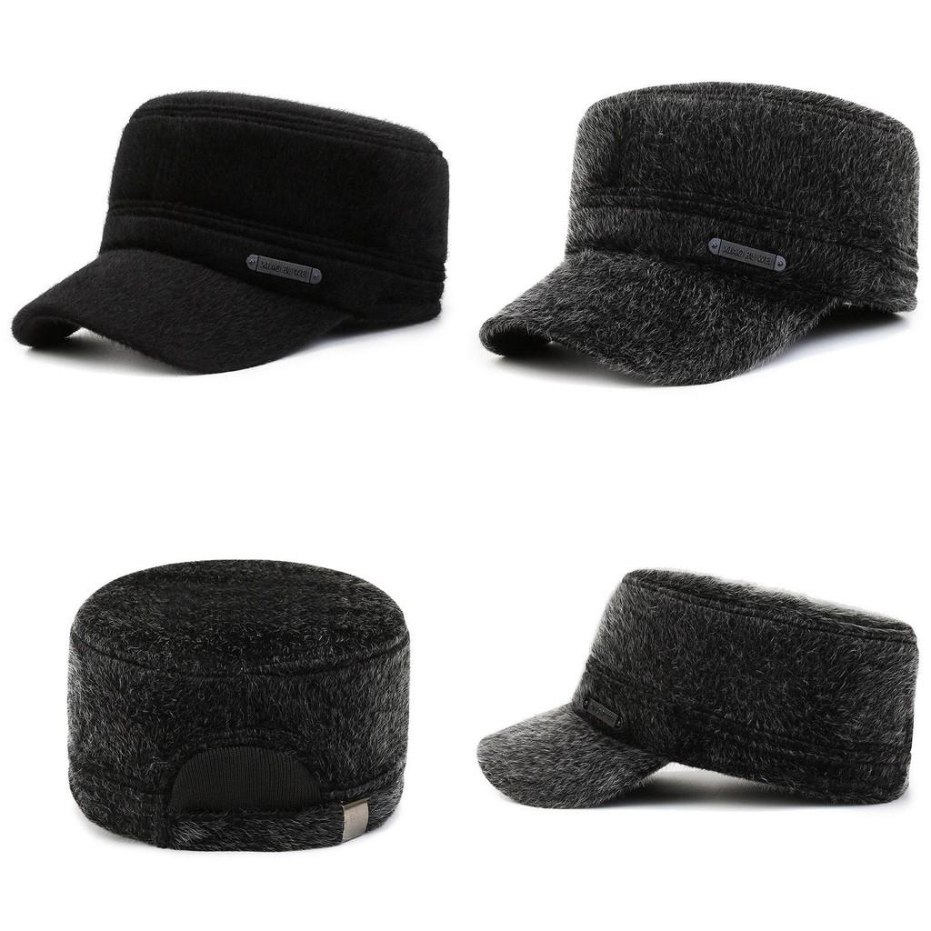 Warm And Stylish Winter Flat Top Hat For Men With Thickened Ear Protection And Breathability