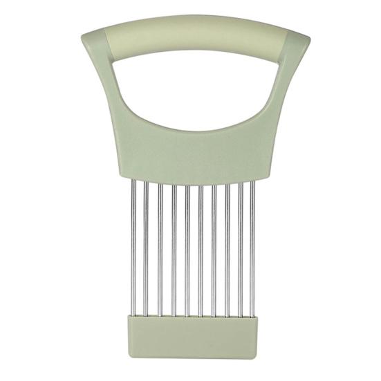 Lökdelare Hållare 10 Rostfria Tappar Halkfritt Grepp Grönsaksskärare för Lökar Potatis Tomater Citroner Kött Hållbart Köksverktyg