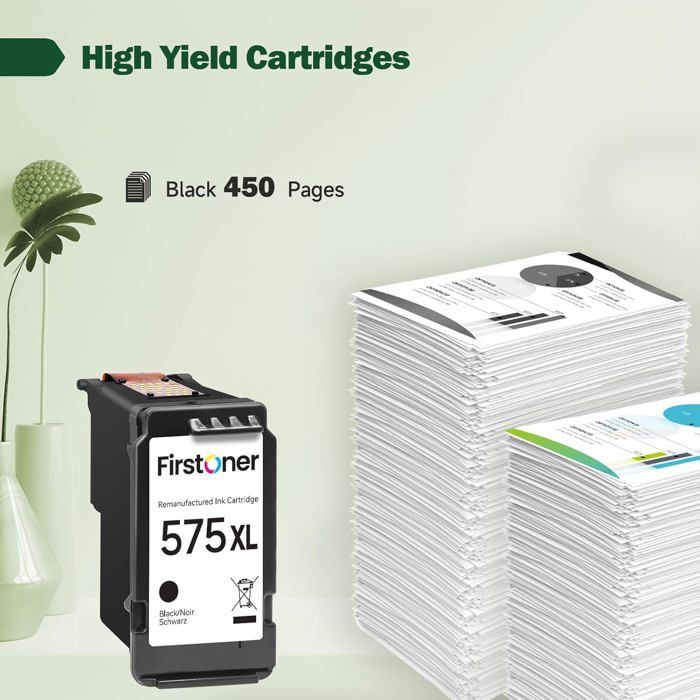 PG-575XL Cartouches d'impression,PG-575X d'impression Noir Remplacement pour Canon 575 Cartouches Compatible avec Canon PIXMA