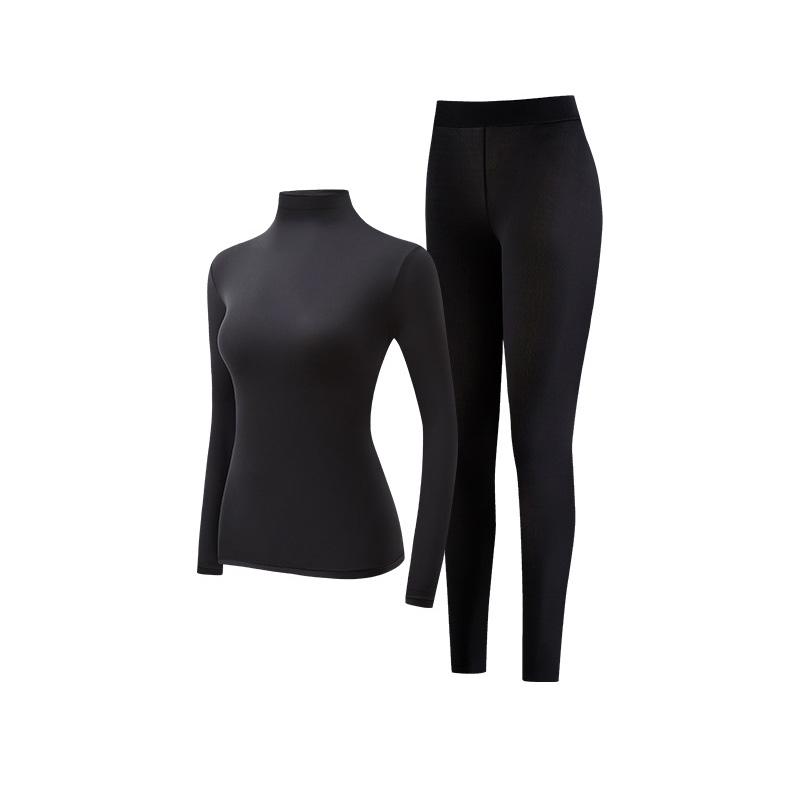 Hyaluronic Acid Thermal Underwear Set Stacked Turtleneck Slim Warm Base Layer Seamless Soft Stretch Loungewear for Women