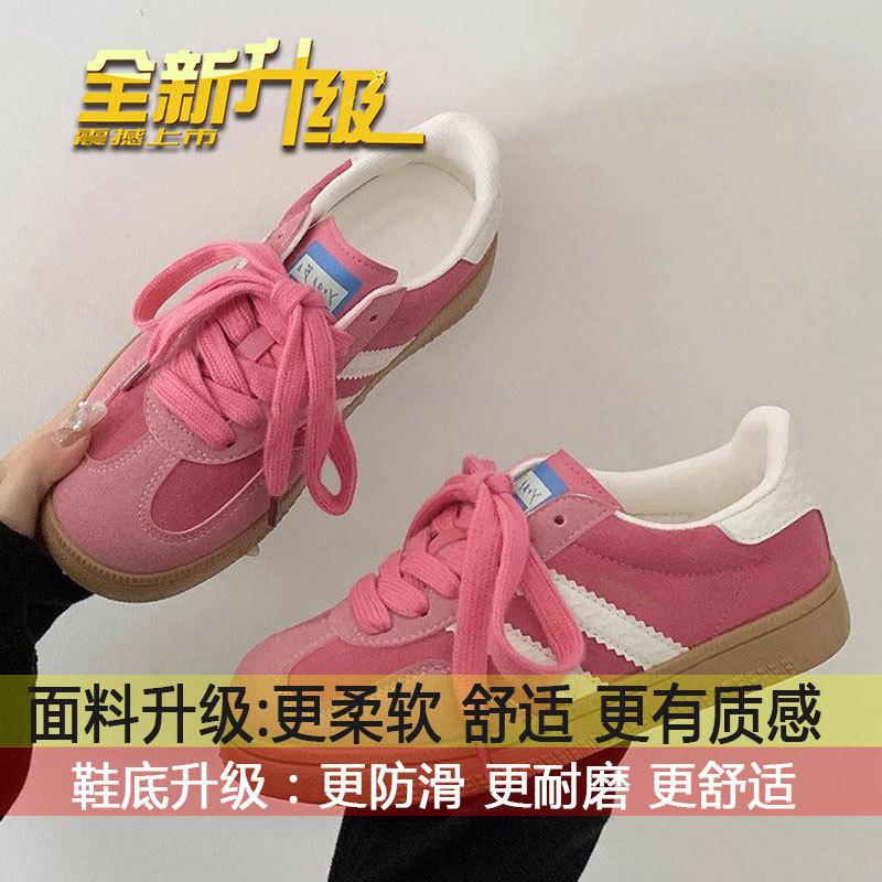 

Popular retro German training shoes women s new versatile ins super hot thick-soled lace-up sports white shoes in the fall of 2025 35