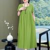 Abiti eleganti taglie forti per donna Abito lungo vintage a maniche corte allentato casual