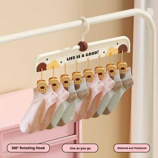 Yousheng Non-Slip Hangers with Clips Multi-Clip Drying Rack Animal Claw Clip Clothes Hanger Wardrobe Organizer for Socks Underwear Home Dormitory Use