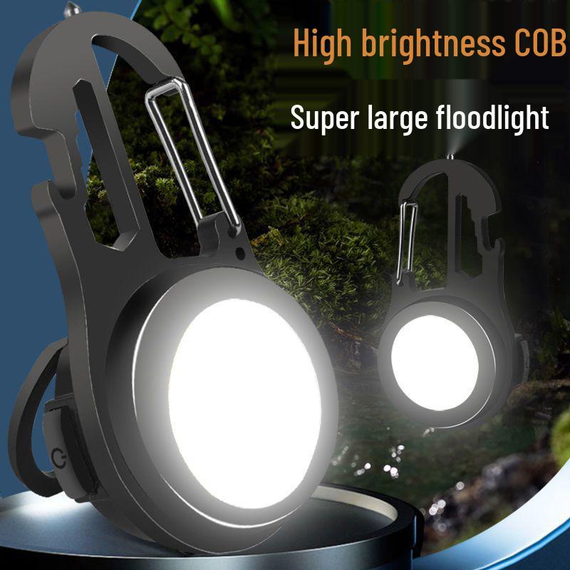 Portable Multifunctional Keychain Flashlight - High-Intensity Folding Light for Outdoor and Camping