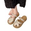Thick-bottomed Muffin and Cool Slippers New Summer Women's Baotou Beaded One-pedal Breathable Women's Slippers