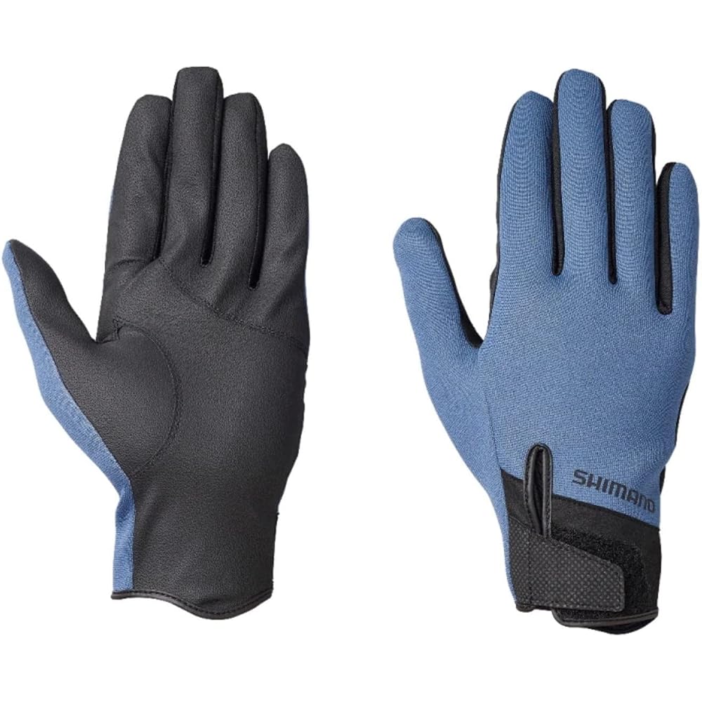 Shimano Titanium Alpha Full Cover Gloves GL-013V Blue Gray Large