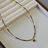 Elegant Black Agate Crystal Multi-Layered Choker Necklace for Women
