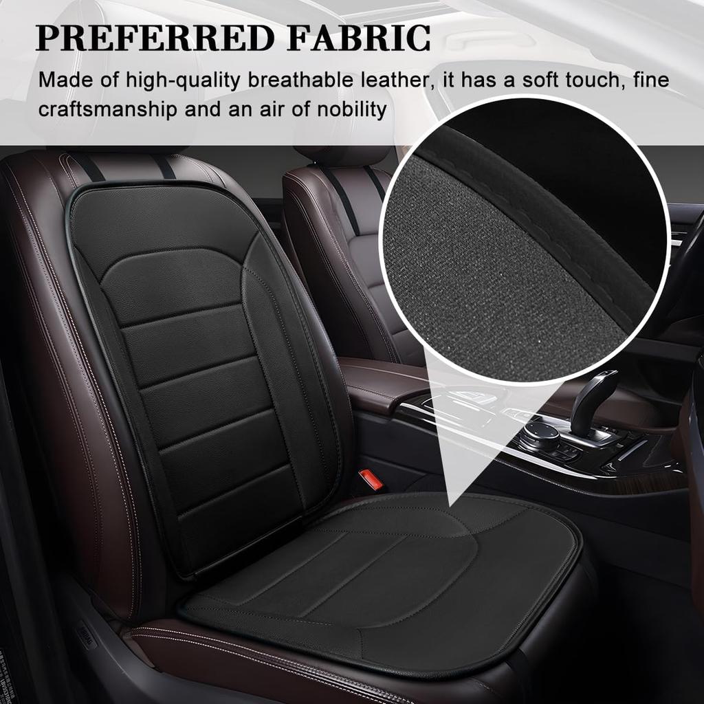 Car Seat Cushion, Leather Soft Breathable Non-Slip Vehicle Front Driver Seat Cover Pad, Comfortable Auto Interior Chair Protector Cushion, Universal