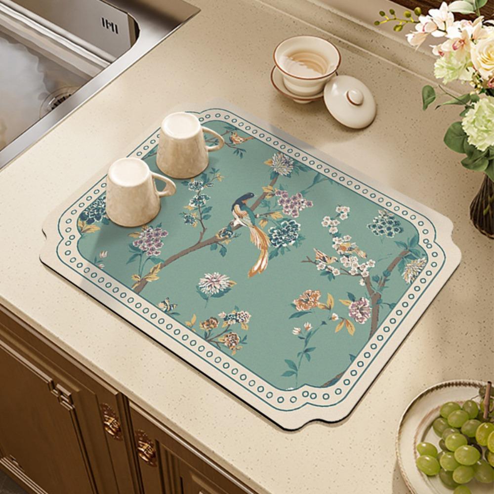 

Впитывающий кухонный коврик для сушки посуды, нескользящий коврик для столовой посуды, коврик для кофемашины, кухня Style 5