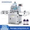 ZONESUN ZS-SV4HS Liquid Filling Machine Automatic High Accuracy 4 Heads Servo Piston Pump Filler Beverage Cosmetic Milk Water