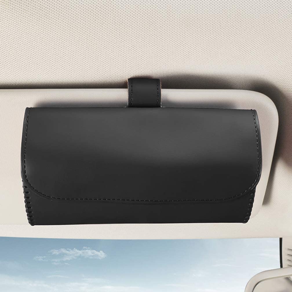 Car Glasses Case Hanging Sun Visor Sunglasses Holder Bill Card Storage Automotive Interior Accessories