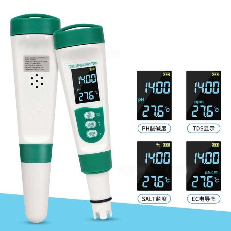Easy Carry  5 in 1 Water Quality Meter measure   TDS  Salinity & Temp Perfect for Home Aquariums & Outdoor Activity 