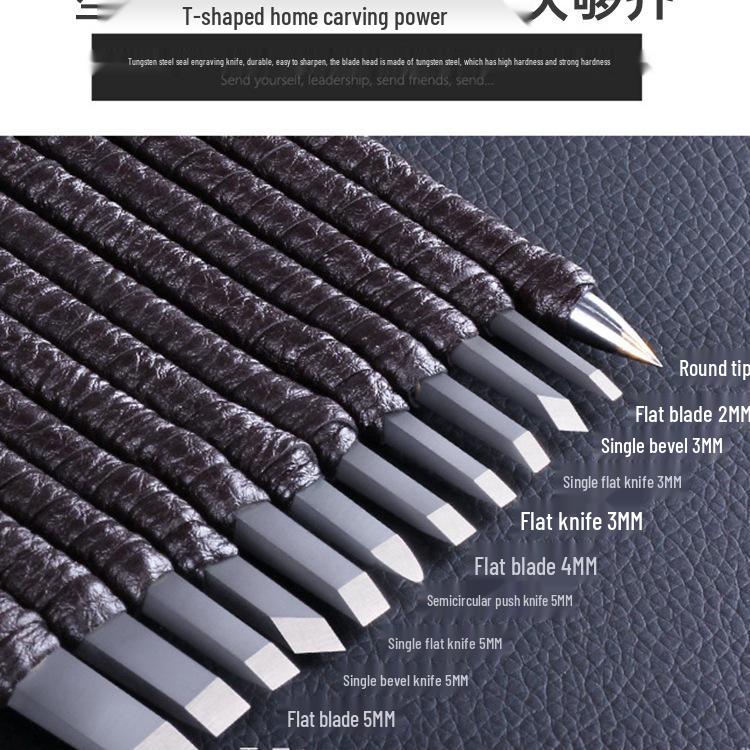 Handmade Wood & Stone Carving Tool Set for Beginners - Tungsten Steel Engraving Knives