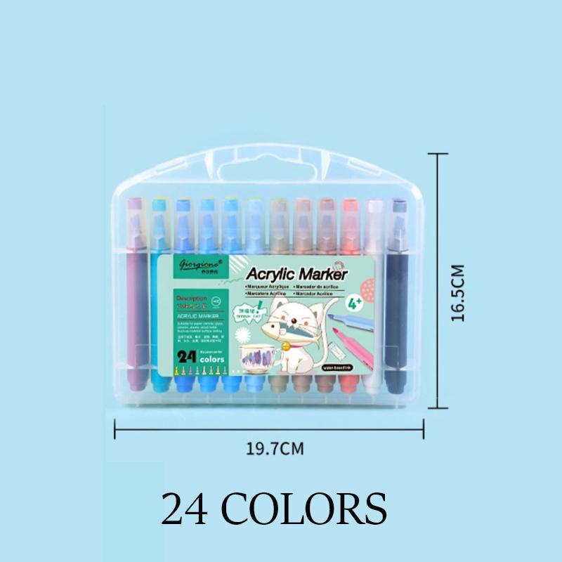 Acryl-Marker-Stift, 24 Farben, 48 Farben, wasserfester und deckender Aquarell-Stift, Kunstmarker