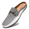 Men's British Style Breathable Casual Half Slippers - Large Sizes 45-47