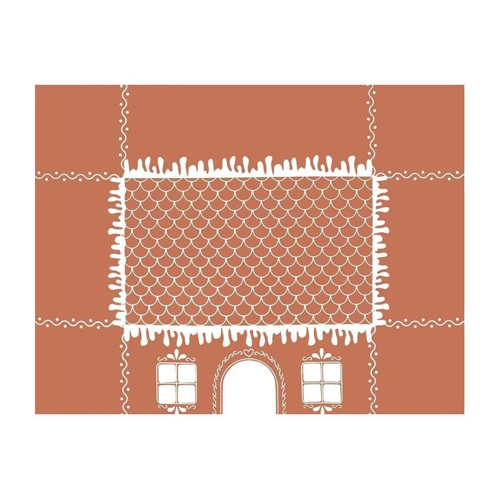 Reusable Christmas Decoration Tablecloth Gingerbread House Christmas Table Cover Winter Picnic Christmas Party Home Decorations