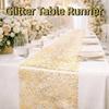 Rectangular Glitter Table Runner Luxury Table Cover Elegant Table Runners Roll  Dining Table Decor