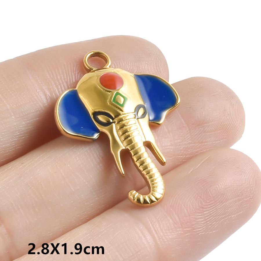 Hand Drip Oil Blue Sun Eye Pendant Rhinestone Stainless Steel Evil/Turkish Eye Charms For Jewelry Making Supplies Charm Material