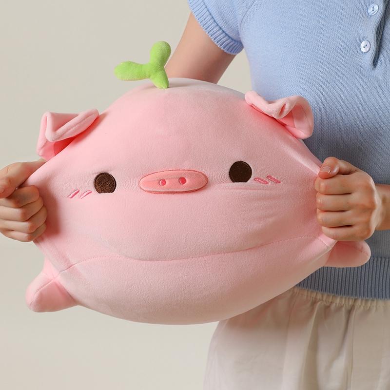Ultra Soft Pink Pig Stuffed Doll Lying Plush Piggy Toy Animal Soft Plushie Pillow for Kids Baby Comforting Birthday Xmas Gift