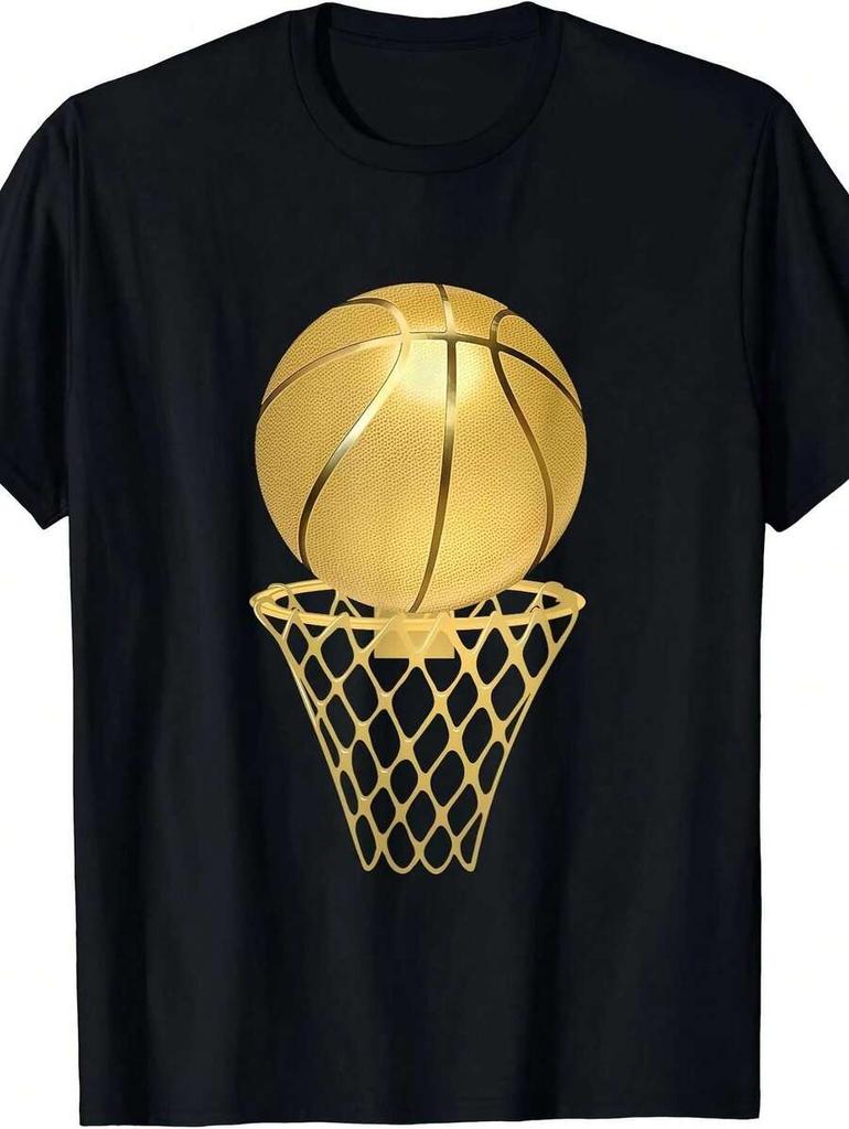 Comfortable Everyday Men's Basketball Pattern Unisex T-shirt