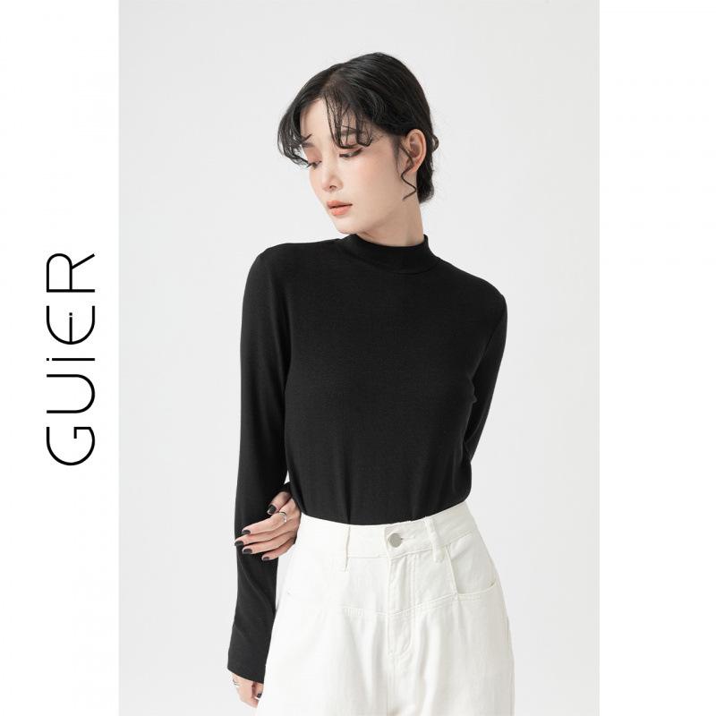 

Commute Base Layer: Women s Thermal Fleece Half-High Neck Long Sleeve Retro Chic Shirt 2XL (125-140 lbs) чорний