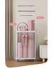 Yoga Mat Plastic Trolley with Flip-Top Storage Basket for Living Room Fitness Equipment