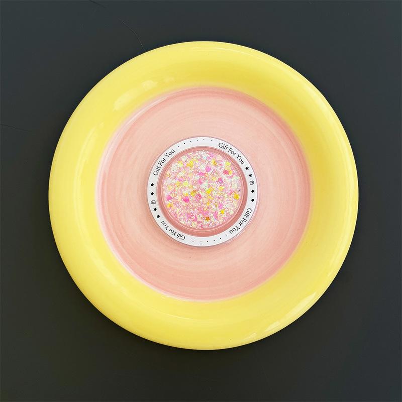 Magnetic Sequin Glitter Mobile Phone Airbag Bracket Love Round Retractable Watching Drama Desktop Bracket Portable Creativity