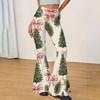Women's Christmas Printed High Waisted Flared Yoga Pants Casual Slim Fit Everyday Wear